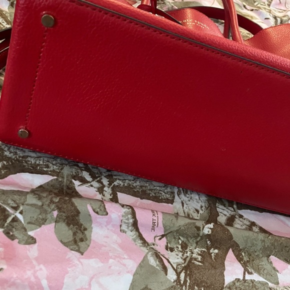 Kate spade ♠️ Red Pebbled Leather Tote with Top Handles - Picture 9 of 9